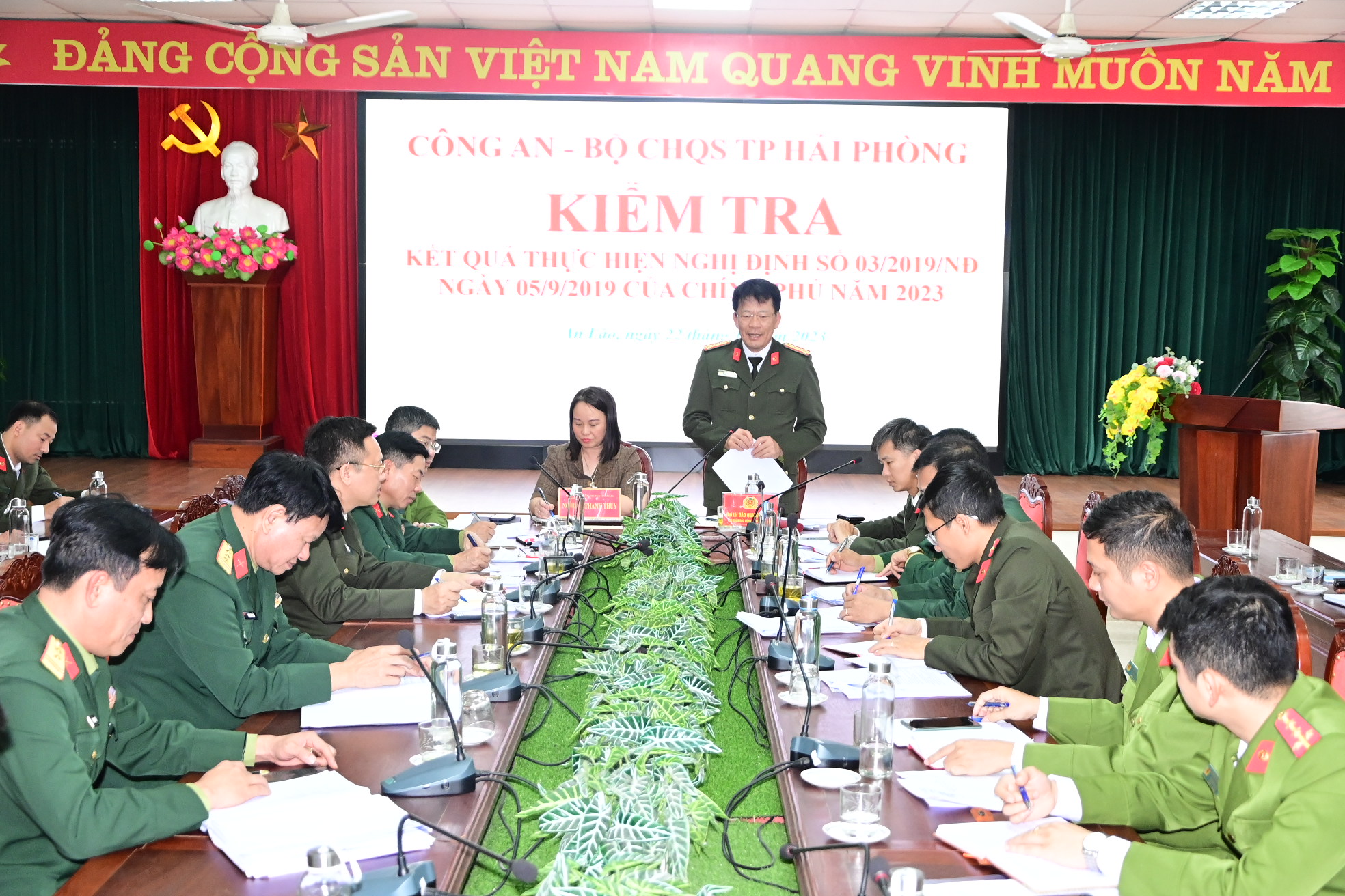 Kiểm tra công tác phối hợp giữa lực lượng Công an và Quân sự huyện An Lão